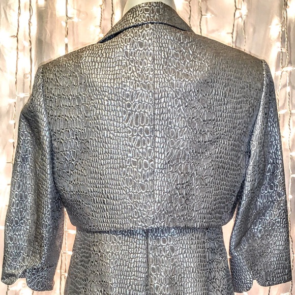 ADRIANNA PAPELL ⭐️ Silver Cocktail Dress & Jacket - Picture 7 of 12